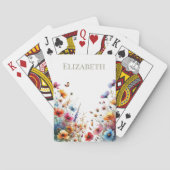 Personalisierte benutzerdefinierte Wildblumen Spielkarten (Rückseite)