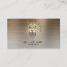 Personalisierte Beratung Lion Sepia Metallic Steel Visitenkarte