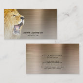 Personalisierte Beratung Lion Sepia Metallic Steel Visitenkarte (Vorne/Hinten)