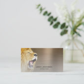 Personalisierte Beratung Lion Sepia Metallic Steel Visitenkarte (Stehend Vorderseite)