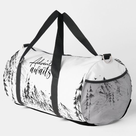 Personalisierte Berge Sketch Erlebnis wartet auf Duffle Bag (Rechte Ecke)