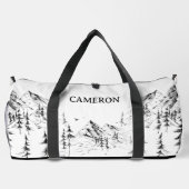 Personalisierte Berge Sketch Erlebnis wartet auf Duffle Bag (Rückseite)