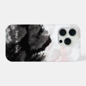 Personalisierte Berglandschaft I Schwarz-Weiß iPhone Hülle (Rückseite (Horizontal))