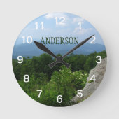Personalisierte Berglandschaft Runde Wanduhr (Vorderseite)