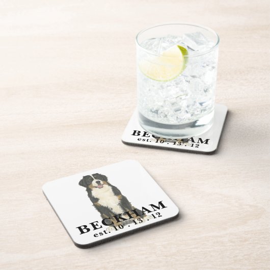 Personalisierte Bernedoodle-Getränkekasten Getränkeuntersetzer (Rechte Seite)