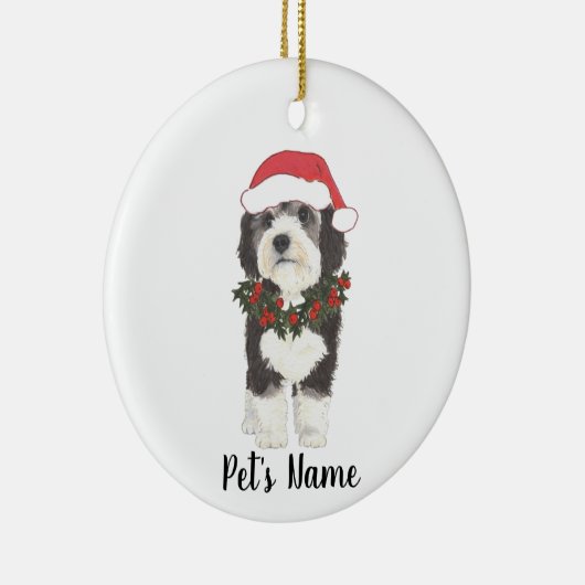 Personalisierte Bernedoodle Keramik Ornament (Rechts)
