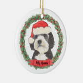 Personalisierte Bernedoodle-Weihnachtsmannmütze We Keramik Ornament (Rechts)