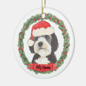 Personalisierte Bernedoodle-Weihnachtsmannmütze We Keramik Ornament (Links)