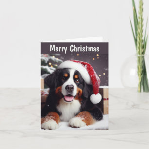 Personalisierte Berner-Hund-Weihnachtsmannmütze Fr Feiertagskarte