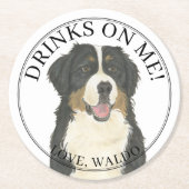 Personalisierte Berner-Hundeseihe Runder Pappuntersetzer (Vorderseite)