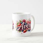 Personalisierte Berry Floral Name Tasse - Avery (VorderseiteRechts)