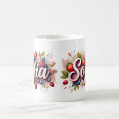 Personalisierte Berry Floral Name Tasse - "Sofia" (Mittel)