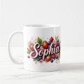 Personalisierte Berry Floral Name Tasse - "Sophia" (Links)