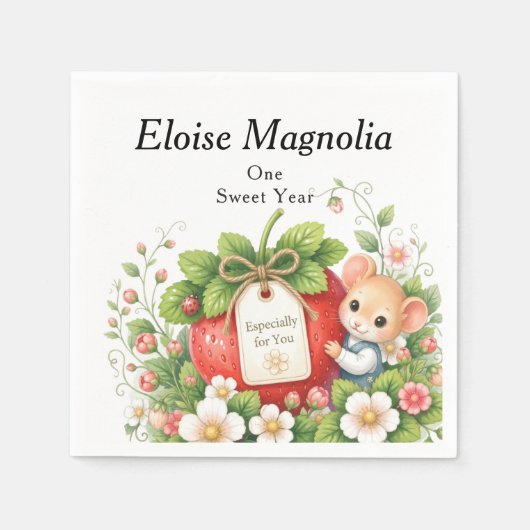 Personalisierte Berry Sweet Geburtstagsserviette Serviette (Vorderseite)