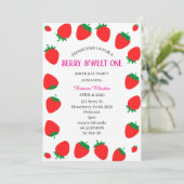 Personalisierte Berry Sweet One Einladung (Stehend Vorderseite)