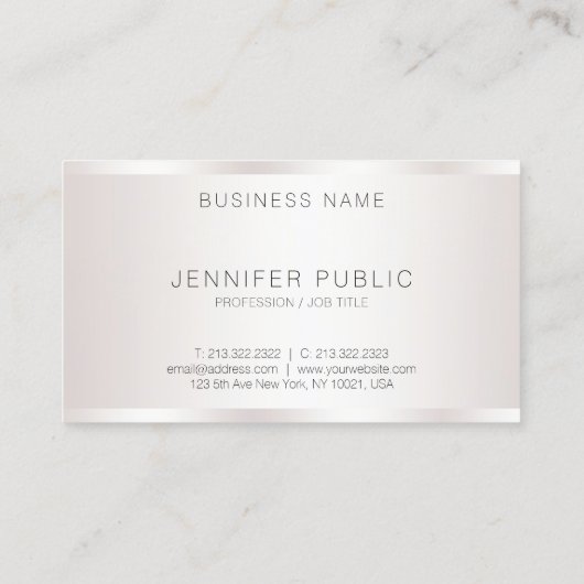 Personalisierte Berufliche einfache Vorlage Modern Visitenkarte (Rückseite)