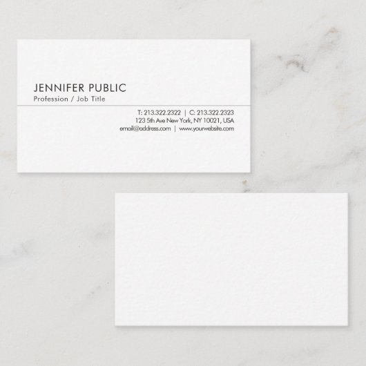 Personalisierte Berufliche, moderne, einfache Vorl Visitenkarte (Vorne/Hinten)