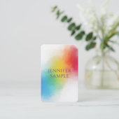 Personalisierte Berufliche Moderne Elegante Regenb Visitenkarte (Stehend Vorderseite)