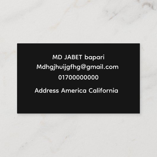 Personalisierte Berufliche Visitenkarte (Rückseite)