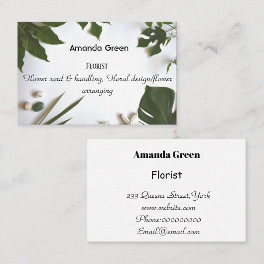 Personalisierte berufliche visitenkarte (Vorne/Hinten)