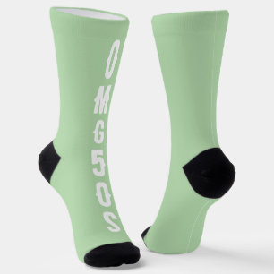 Personalisierte Beschriftung hellgrün und weiß Chi Socken