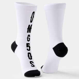 Personalisierte Beschriftung Schwarz-Weiß modern Socken