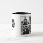 Personalisierte Best Dad Ever Fotocollage Schwarze Tasse (Zentrum)