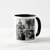 Personalisierte Best Dad Ever Fotocollage Schwarze Tasse (VorderseiteRechts)