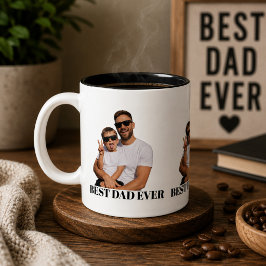 Personalisierte Best Dad Ever Vollständig Transpar Zweifarbige Tasse