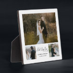 Personalisierte Best Day-Ever-Foto-Plakette mit Aa Fotoplatte<br><div class="desc">Modernes und elegantes Design bedruckt Personalisiert Best Day Ever 3 Foto Collage Plakette mit Sohle,  die an Ihren Text angepasst werden kann. Karo im Grafikdesign-Store für andere Produkte,  die diesem Design entsprechen!</div>
