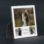 Personalisierte Best Day-Ever-Foto-Plakette mit Aa Fotoplatte<br><div class="desc">Modernes und elegantes Design bedruckt Personalisiert Best Day Ever 3 Foto Collage Plakette mit Sohle,  die an Ihren Text angepasst werden kann. Karo im Grafikdesign-Store für andere Produkte,  die diesem Design entsprechen!</div>