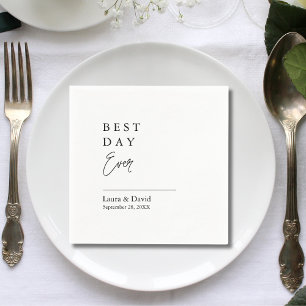 Personalisierte Best Day Ever Minimale Hochzeitspa Serviette