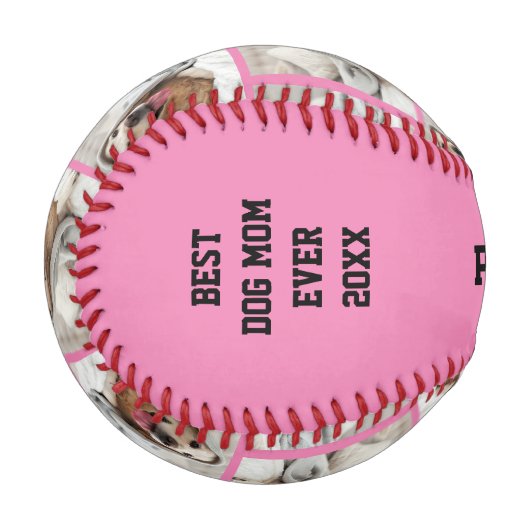 Personalisierte BEST DOG MAMA JE Baseball (Vorderseite Links)