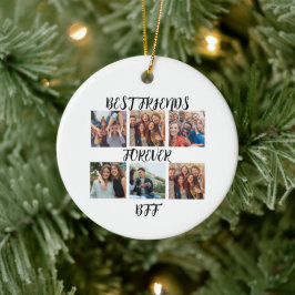 Personalisierte "Best Friends Forever"-Fotovorlage Keramik Ornament
