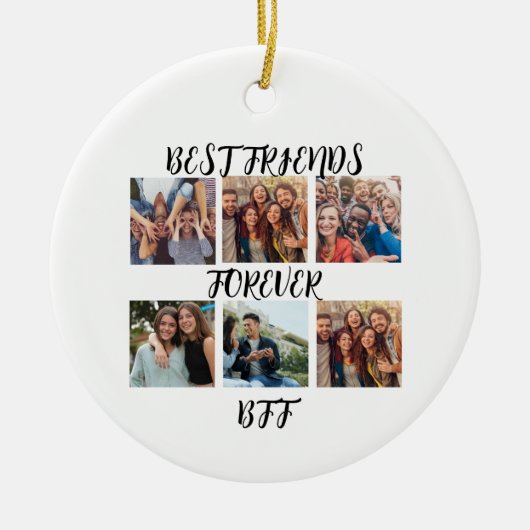 Personalisierte "Best Friends Forever"-Fotovorlage Keramik Ornament (Vorne)