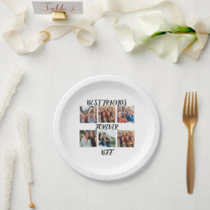 Personalisierte "Best Friends Forever"-Fotovorlage Pappteller