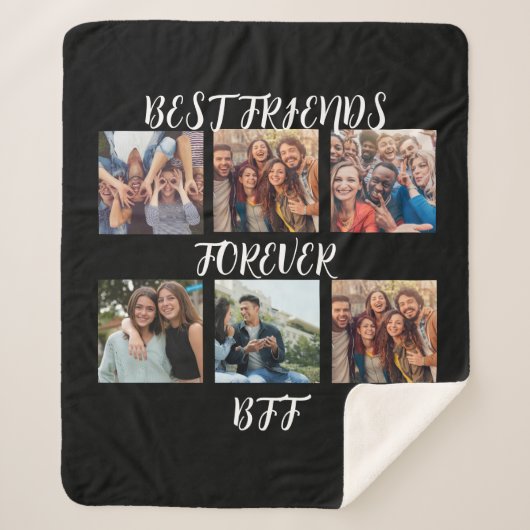 Personalisierte "Best Friends Forever"-Fotovorlage Sherpadecke (Vorderseite)