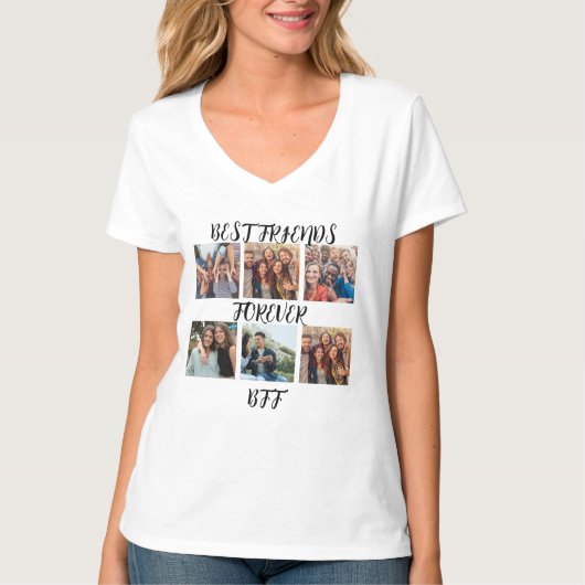 Personalisierte "Best Friends Forever"-Fotovorlage T-Shirt (Vorderseite)