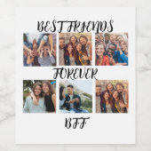 Personalisierte "Best Friends Forever"-Fotovorlage Weinetikett (Einzelnes Label)