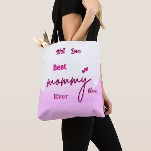 Personalisierte BEST MAMA JE rosa und Rose B Tasche (Von Nahem)