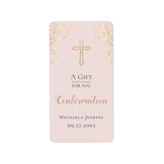 Personalisierte Bestätigung Blush Hand Sanitizer Adressaufkleber (Vorne)