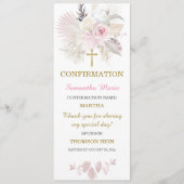 Personalisierte Bestätigung Girl Prayer Card Menükarte (Vorderseite)