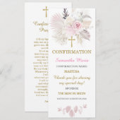 Personalisierte Bestätigung Girl Prayer Card Menükarte (Vorne/Hinten)