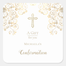 Personalisierte Bestätigung Gold Hand Sanitizer La Quadratischer Aufkleber