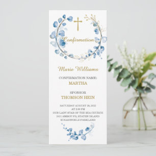 Personalisierte Bestätigungskarte Menükarte