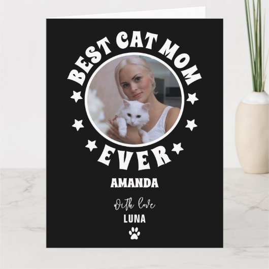 Personalisierte beste Cat Mama je benutzerdefinier Karte (Vorderseite)