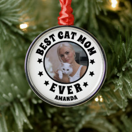 Personalisierte beste Cat Mama je benutzerdefinier Ornament Aus Metall