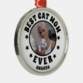 Personalisierte beste Cat Mama je benutzerdefinier Ornament Aus Metall (Rechts)