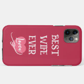 Personalisierte beste Ehefrau überhaupt rosa & wei Case-Mate iPhone Hülle (Rückseite (Horizontal))