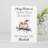 Personalisierte Beste Ehefrau Weihnachts-Karte Feiertagskarte (Stehend Vorderseite)